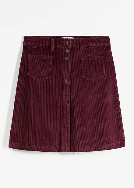 Stretch corduroy rok met knoopsluiting