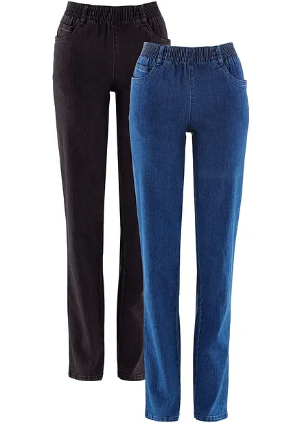 Straight jeans, mid waist (set van 2)