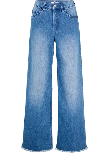 Wide leg stretch jeans high waist