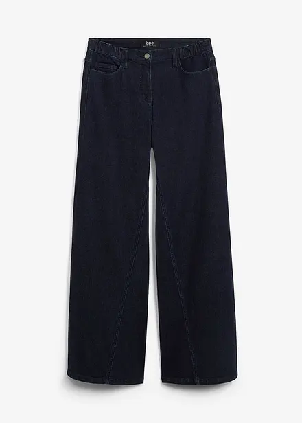 Wide leg jeans, high waist, met comfortband
