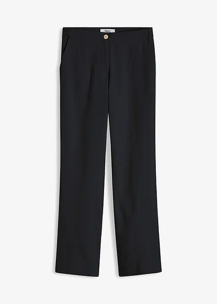 High waist broek van een linnen-viscosemix