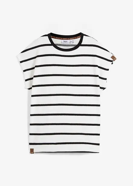 Frotté shirt met strepen, korte mouw