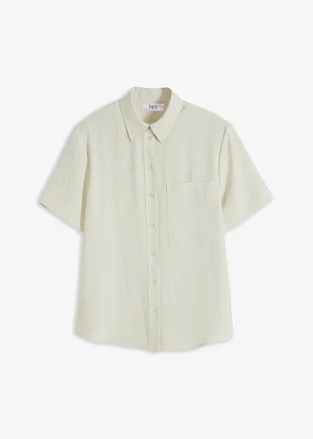 Blouse met borstzak en korte mouwen