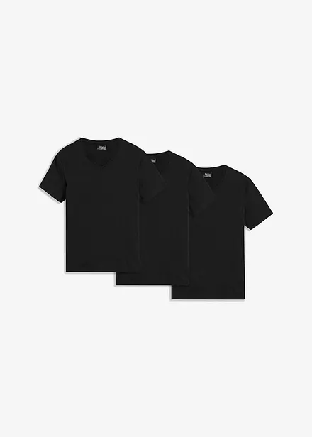 T-shirt met V-hals (set van 3)