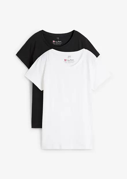 Shirt met ronde hals (set van 5), korte mouw
