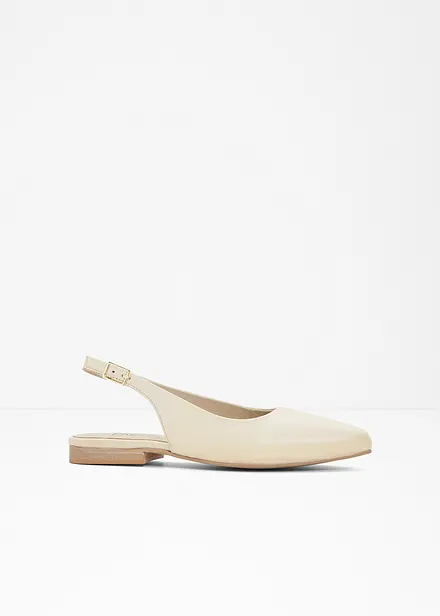 Leren slingback ballerina's