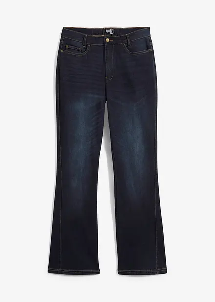 High-waist jeans met comfortband, bootcut