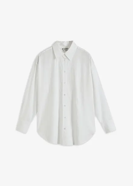 Oversized overhemdblouse met knoopsluiting van katoen