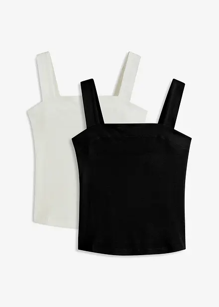 Geribde top (set van 2)