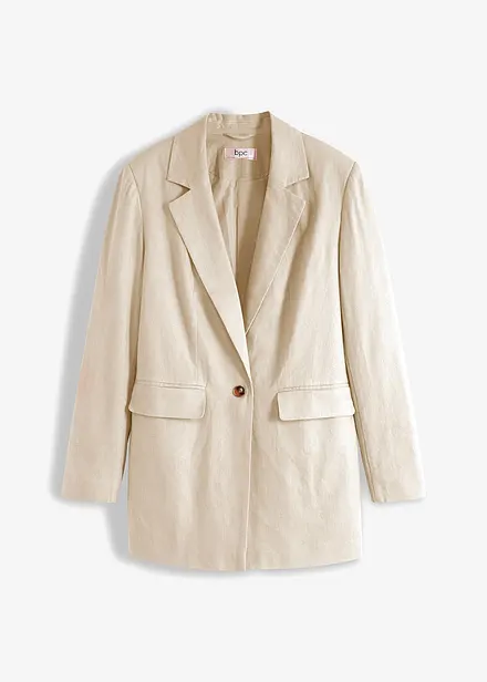 Wijde, lange blazer met knoopdetail