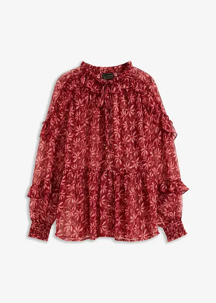 Chiffon blouse met ruches