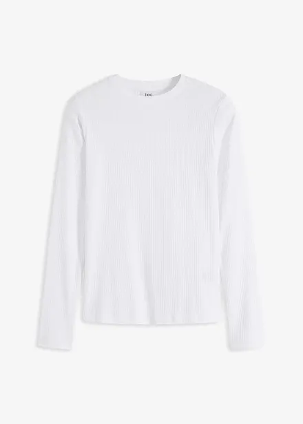 Geribde longsleeve van puur katoen
