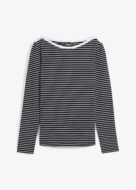 Gestreepte longsleeve met boothals