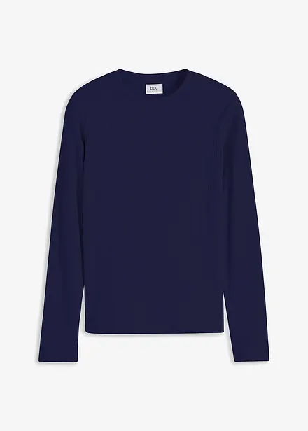 Geribde longsleeve van puur katoen