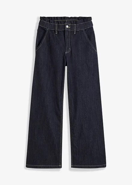 Wide leg paperbag jeans high waist