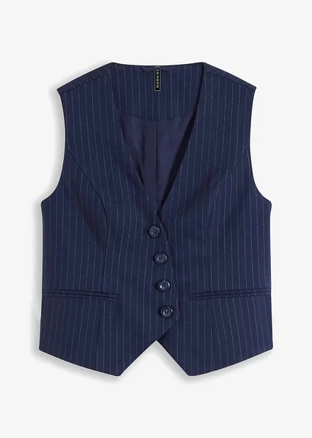 Gilet met krijtstrepen