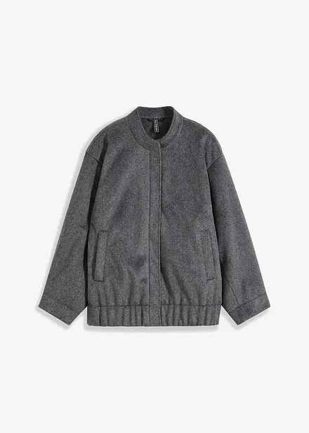 Oversized bomber in wollen look