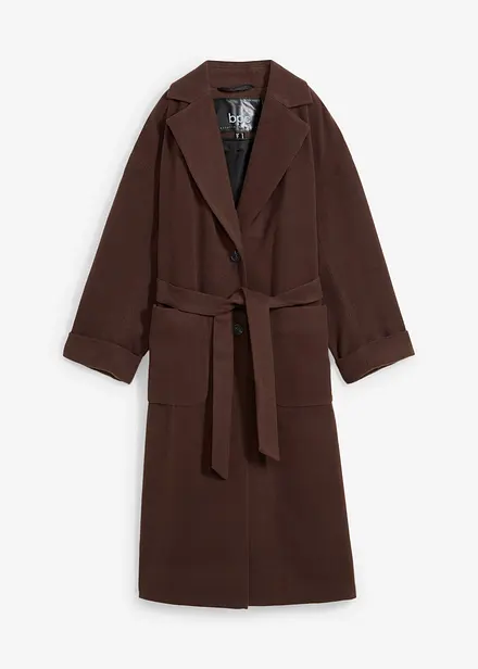 Lange jas in wollen look