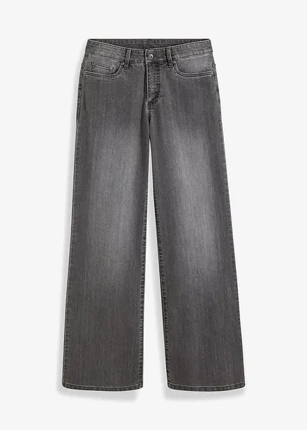 Wide leg jeans mid waist, stretch