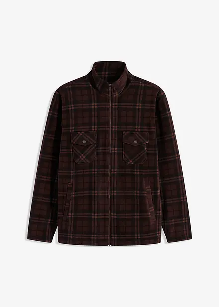 Fleece jas met opstaande kraag