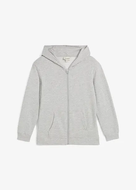 Sweatvest met capuchon van een zachte mix met biologisch katoen