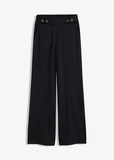 Jersey broek met decoratief tailleband
