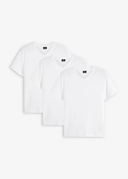 T-shirt met V-hals (set van 3)