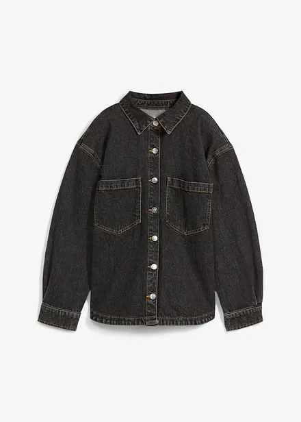Denim shacket, oversized