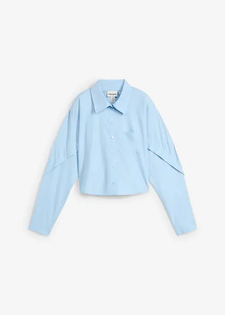 Cropped blouse van katoen
