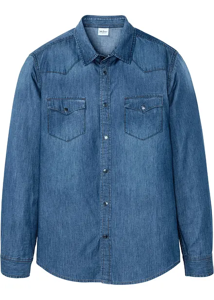 Slim fit spijkeroverhemd, lange mouw
