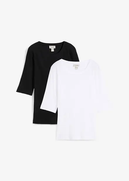 Geribd shirt met biologisch katoen (set van 2)