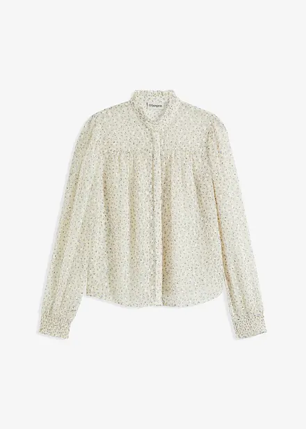 Bedrukte blouse met ruches