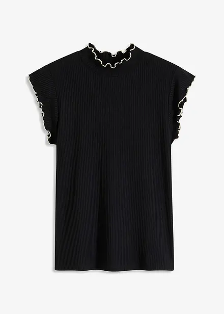Geribd shirt met ruches