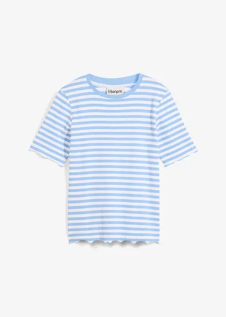 Geribd shirt shirt met korte mouwen