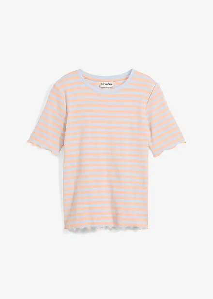 Geribd shirt shirt met korte mouwen