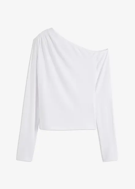Off shoulder shirt met rimpels