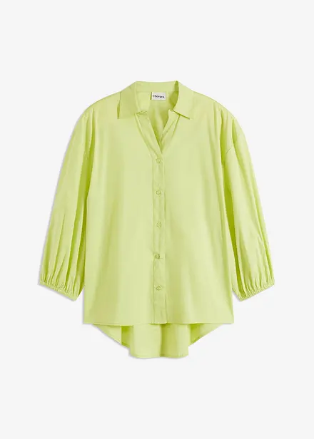 High-low blouse met ballonmouwen
