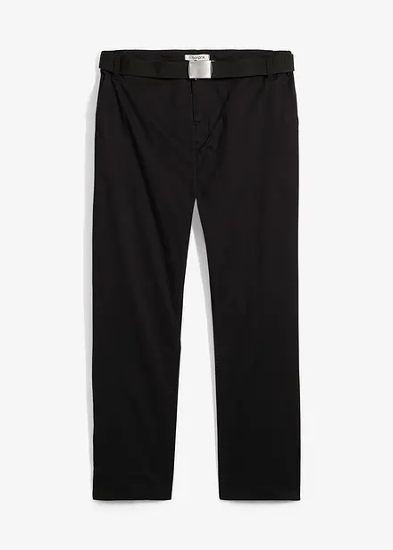 Regular fit stretch chino met riem, straight