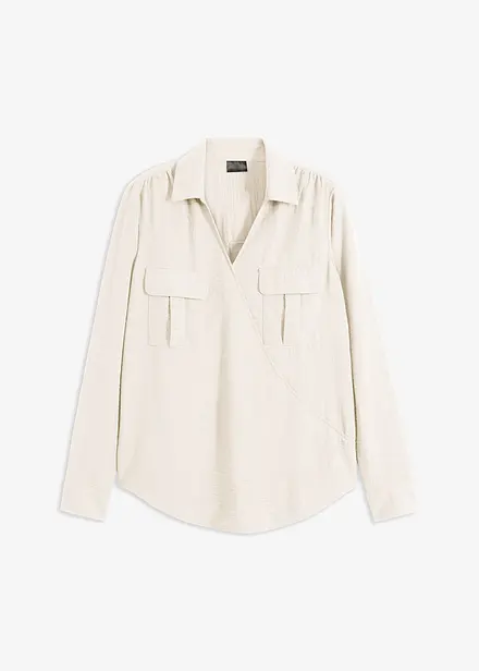 Overhemdblouse met wikkeleffect