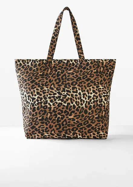 Canvas shopper in luipaardprint
