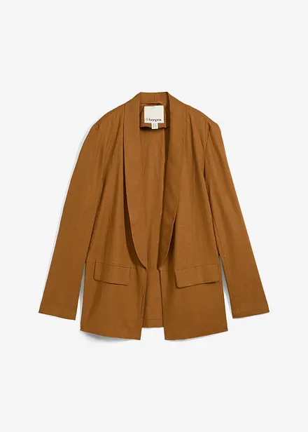 Wijde blazer in een mix van linnen en viscose