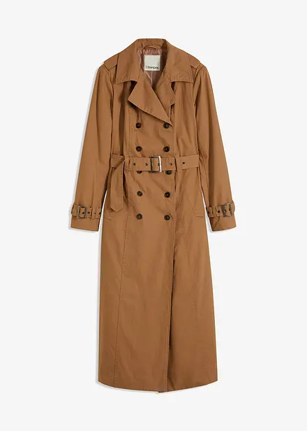 Lange trenchcoat met tailleriem