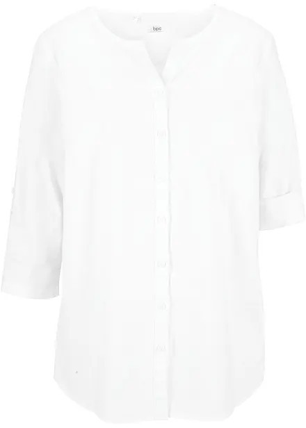 Blouse met linnen, 3/4 mouw
