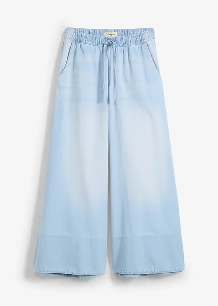 Wide leg jeans, mid waist, comfortabele tailleband