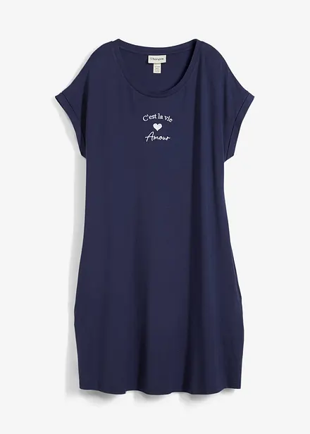 Jersey jurk met borduursel van een vicose-elastanmix