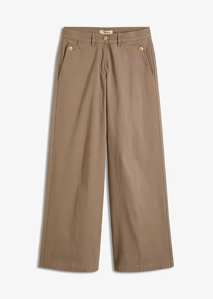 Wide leg broek met stretch