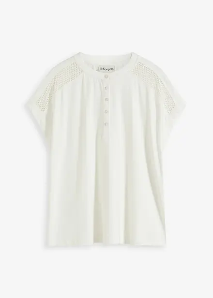 Shirt met kanten inzetstuk