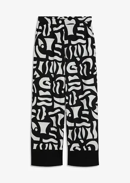 Gedessineerde jersey broek