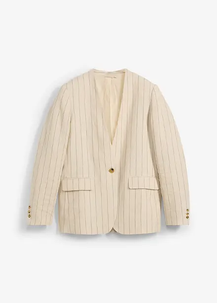 Blazer zonder kraag, van linnen