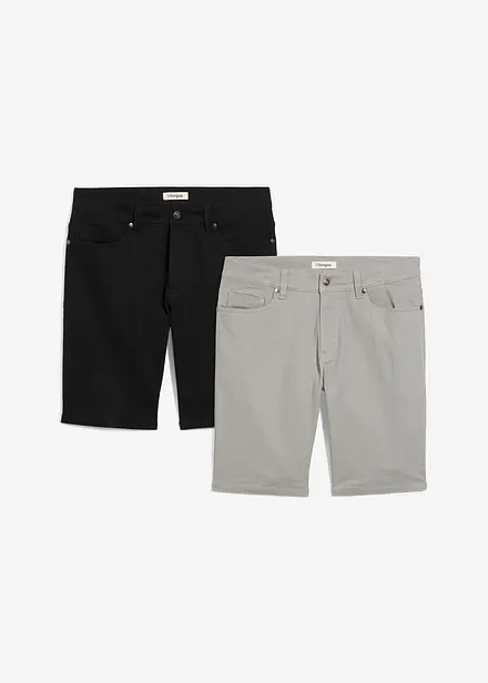 Regular fit stretch bermuda (set van 2)